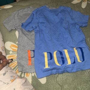 Polo by Ralph Lauren Blue Tee with Yellow & Navy POLO Graphic